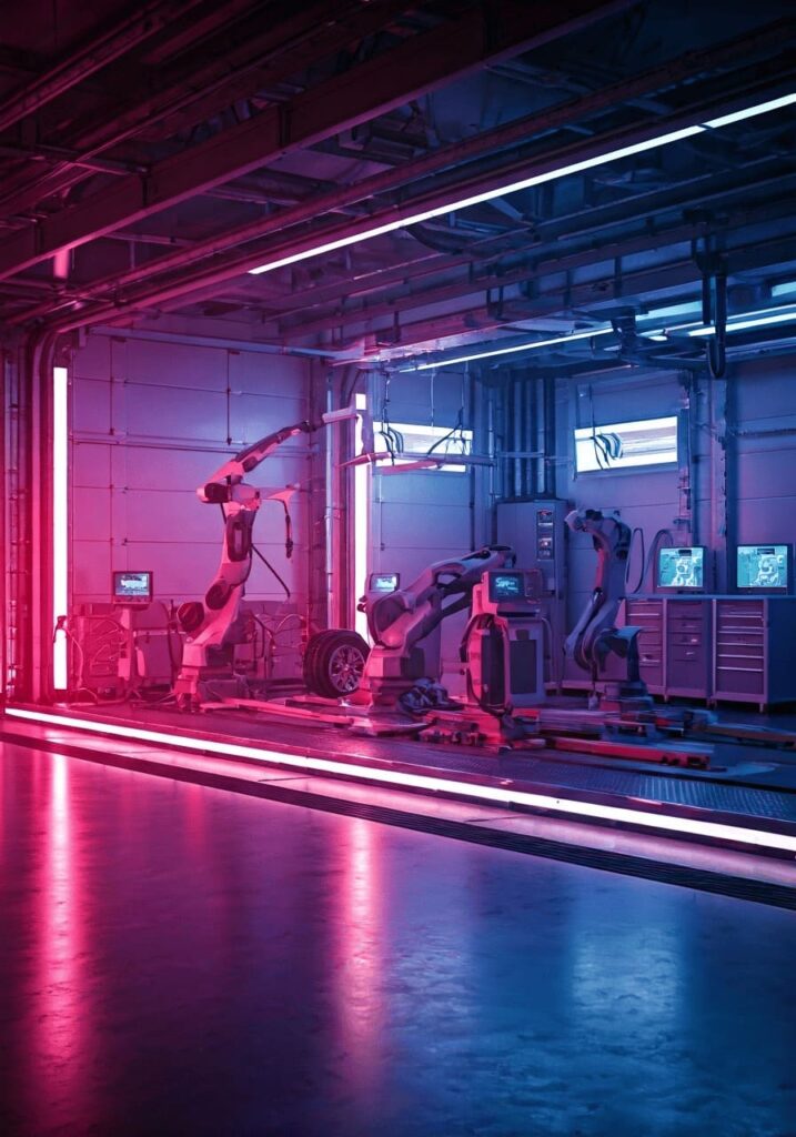 high-tech automotive service bay