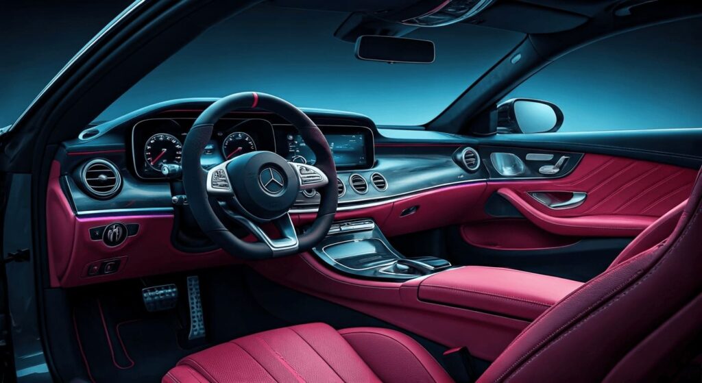 luxury car interior handcrafted leather custom details