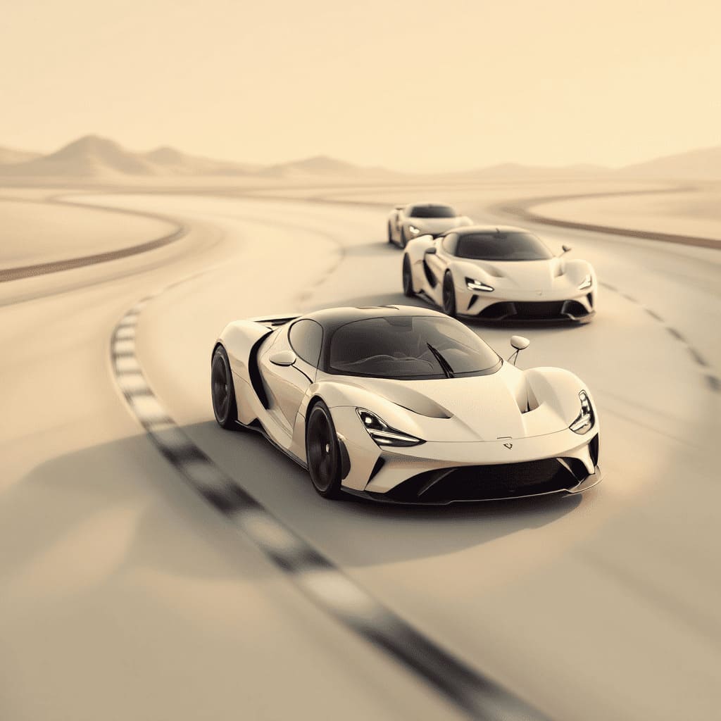 luxury sports cars racing track professional