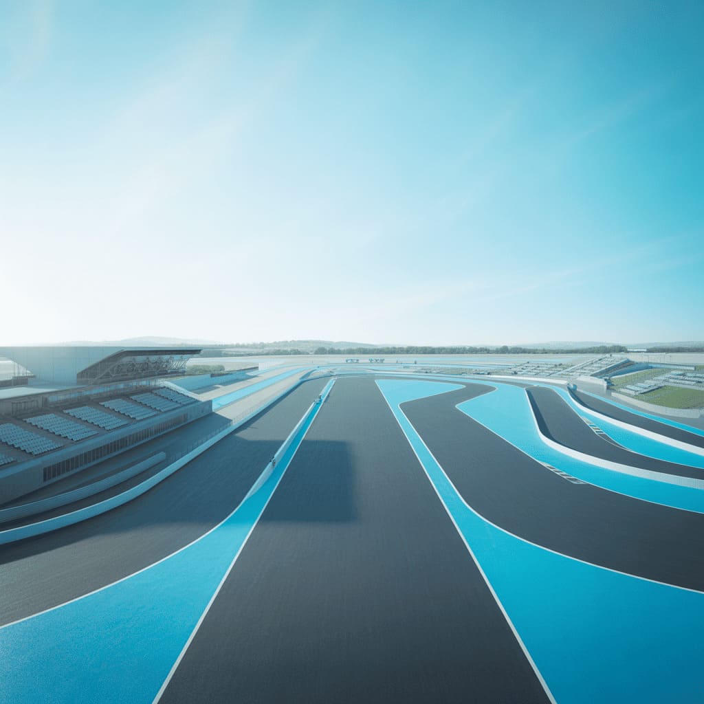 modern race track facility aerial view