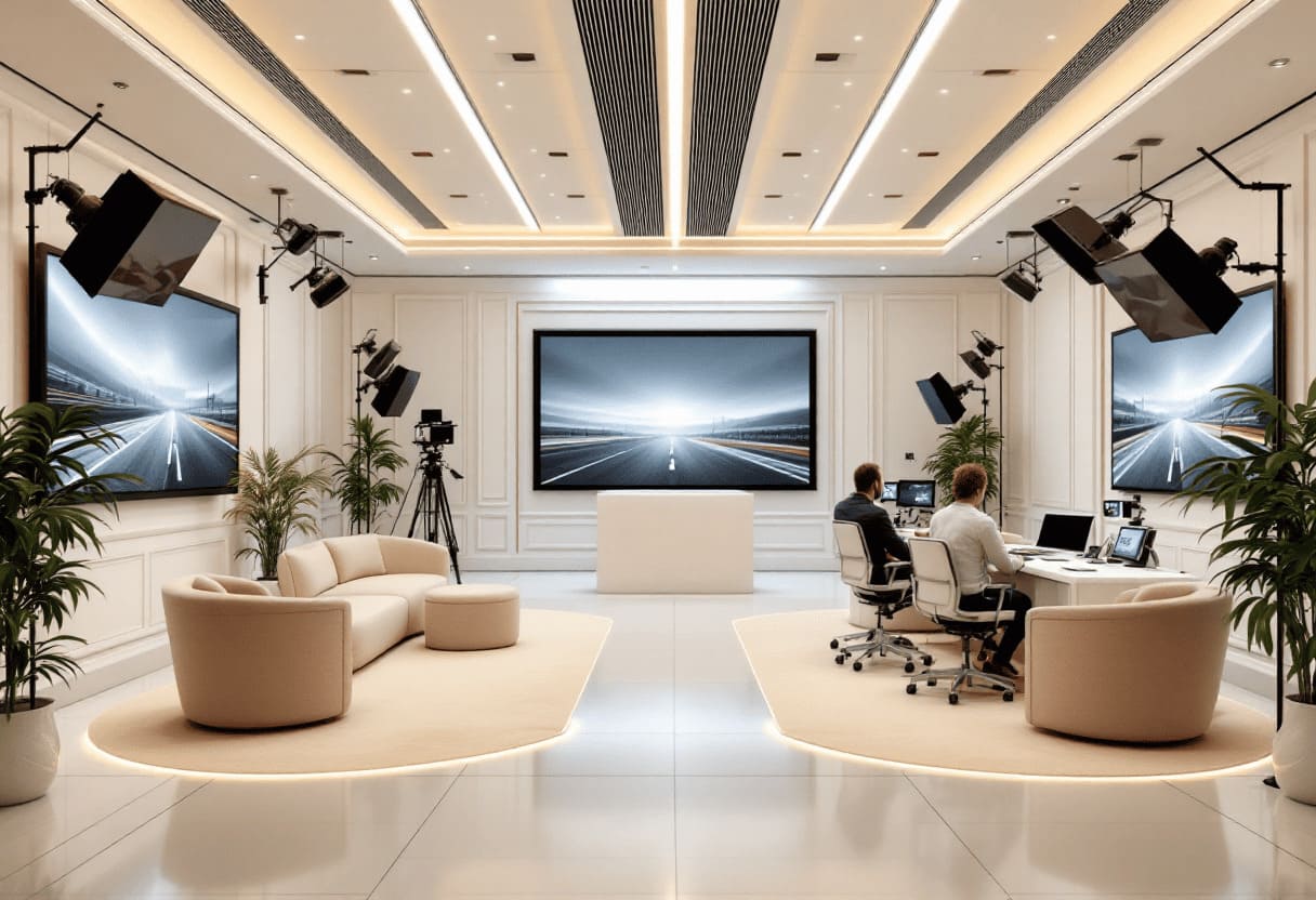 motorsport press center media room modern