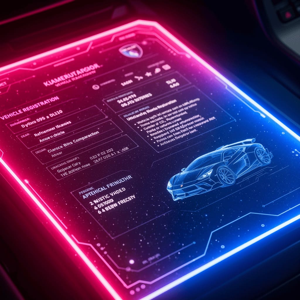 car documents paperwork vehicle registration