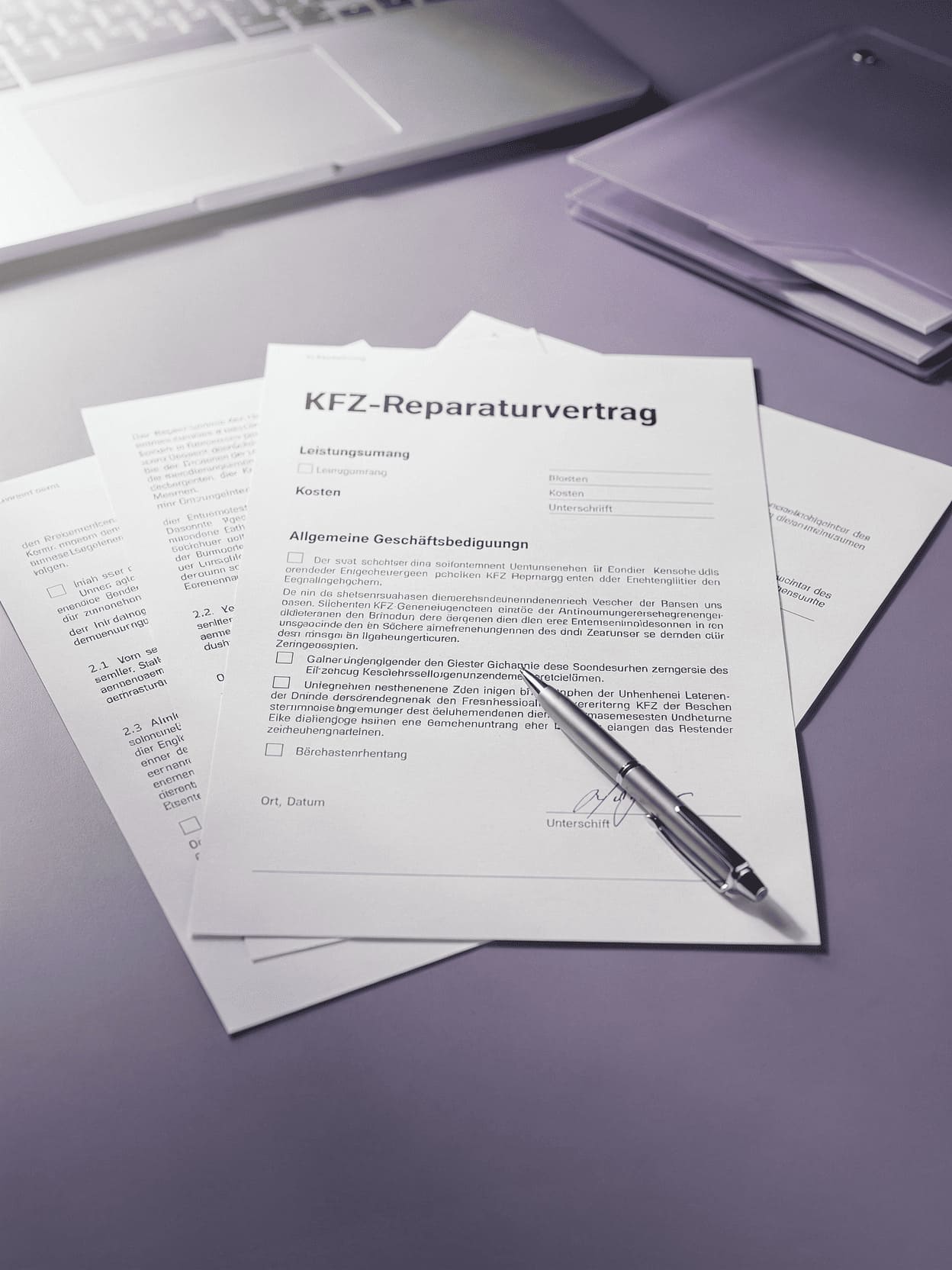 legal documents car repair contract Germany