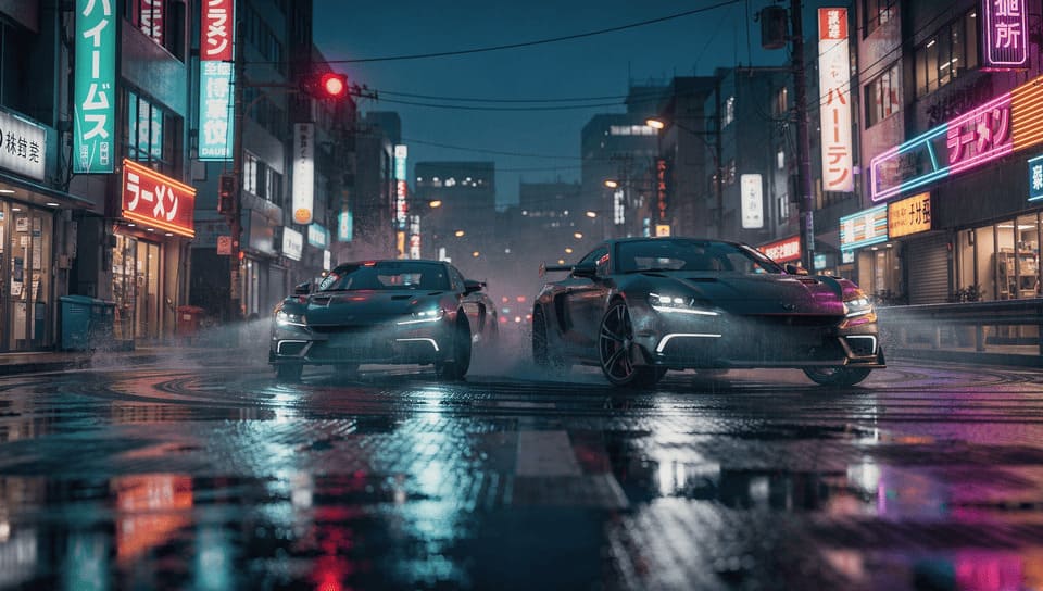 drift streets japan game night racing