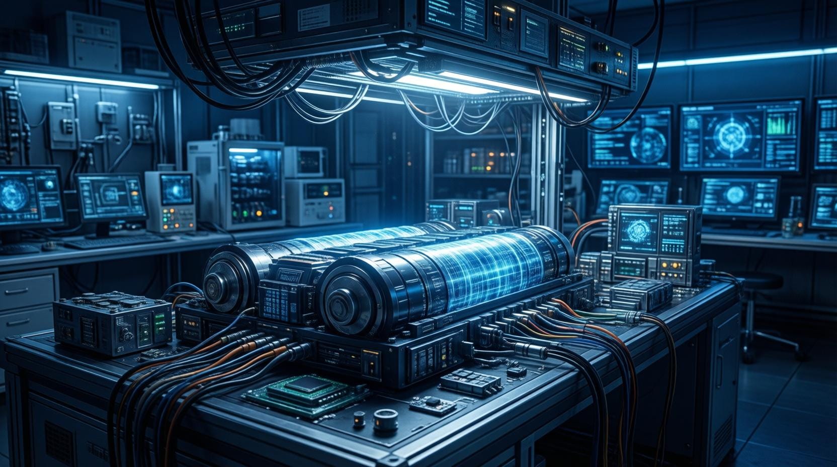 advanced battery cells and technology in modern laboratory